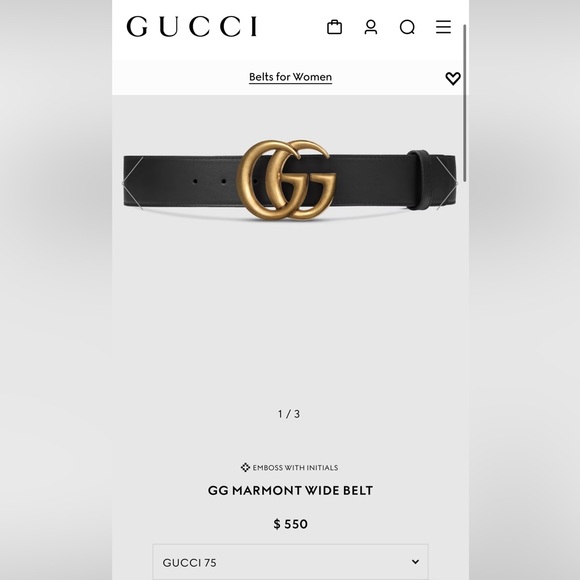 Gucci GG MARMONT WIDE BELT - Picture 4 of 7